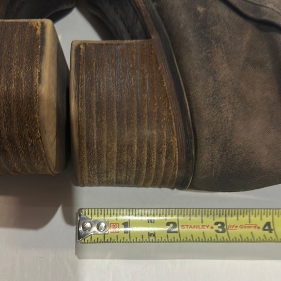 Franco Sarto Marlene leather upperBrown Ankle Boots thick heel zipper sides 7.5 - Picture 6 of 11